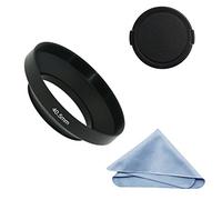 SIOTI Parasol de Objetivo Gran Angular + paño de Limpieza + Tapa del Objetivo Compatible con Nikon Canon Fuji Pentax Sumsung Leica Lente de Rosca estándar