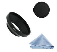 SIOTI Parasol de Objetivo Gran Angular + paño de Limpieza + Tapa del Objetivo Compatible con Nikon Canon Fuji Pentax Sumsung Leica Lente de Rosca estándar