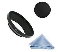 SIOTI Parasol de Objetivo Gran Angular + paño de Limpieza + Tapa del Objetivo Compatible con Nikon Canon Fuji Pentax Sumsung Leica Lente de Rosca estándar