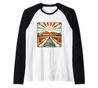 Sioux City Iowa Railroad Midwest Train Estados Unidos América Camiseta Manga Raglan