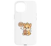Sip Sip: ¡Viva el Perro Corgi Boba Kawaii! Carcasa para iPhone 15