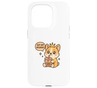 Sip Sip: ¡Viva el Perro Corgi Boba Kawaii! Carcasa para iPhone 15 Pro