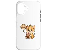 Sip Sip: ¡Viva el Perro Corgi Boba Kawaii! Carcasa para iPhone 16