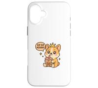 Sip Sip: ¡Viva el Perro Corgi Boba Kawaii! Carcasa para iPhone 16 Plus