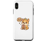 Sip Sip: ¡Viva el Perro Corgi Boba Kawaii! Carcasa para iPhone XS MAX