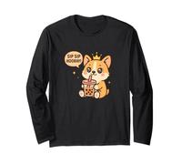 Sip Sip: ¡Viva el Perro Corgi Boba Kawaii! Manga Larga