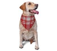 Sipeigyd Bufanda triangular para mascotas, vestido clásico de Clan Menzies rojo y blanco, bufanda a cuadros para gatos y perros, accesorios de ropa para mascotas, bufanda a cuadros, para perros
