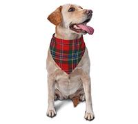 Sipeigyd MacLean Clan - Bufanda triangular para mascotas, diseño de tartán rojo, verde y azul, bufanda para perros y gatos, accesorios de ropa para mascotas, bufanda a cuadros para perros pequeños a