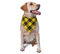 Sipeigyd MacLeod Clan - Bufanda triangular para mascotas, diseño de tartán amarillo y negro, para gatos y perros, accesorios de ropa para mascotas, bufanda a cuadros para perros pequeños a grandes
