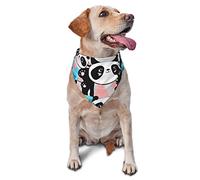 Sipeigyd Panda Cute Pink Hearts-1 bufanda lavable para perro, triangular, ajustable, pañuelo para cachorros, para niñas o niños, tamaño mediano y grande