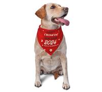 Sipeigyd Pañuelo para perro con texto en inglés "Year of the Dragon 2024 Happy Chinese New Year" para mascotas, pañuelos reversibles, pañuelos, baberos triangulares, accesorios de decoración de