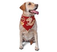 Sipeigyd Pañuelo para perro con texto en inglés "Year of the Dragon 2024 Happy Chinese New Year" para mascotas, pañuelos reversibles, pañuelos, baberos triangulares, accesorios de decoración de