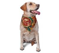 Sipeigyd Pañuelo para perro con texto en inglés "Year of the Dragon 2024 Happy Chinese New Year" para mascotas, pañuelos reversibles, pañuelos, baberos triangulares, accesorios de decoración de