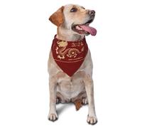 Sipeigyd Pañuelo para perro con texto en inglés "Year of the Dragon 2024 Happy Chinese New Year" para mascotas, pañuelos reversibles, pañuelos, baberos triangulares, accesorios de decoración de