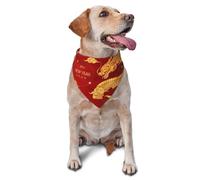 Sipeigyd Pañuelo para perro con texto en inglés "Year of the Dragon 2024 Happy Chinese New Year" para mascotas, pañuelos reversibles, pañuelos, baberos triangulares, accesorios de decoración de