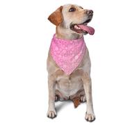 Sipeigyd Pañuelo triangular ajustable para perros y gatos con cintas rosadas para concienciación sobre el cáncer de mama, 1 unidad, pañuelo para perros y gatos medianos y grandes