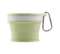 SipFold Cup - Taza de viaje de silicona reutilizable, contenedor portátil expandible, taza a prueba de fugas con gancho de mosquetón para camping, senderismo, viajes, agua plegable ligera
