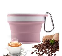 SipFold Cup - Taza de viaje de silicona reutilizable, contenedor portátil expandible, taza a prueba de fugas con gancho de mosquetón para camping, senderismo, viajes, agua plegable ligera