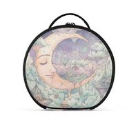 siphylline Aesthetic Boho Moon Dreamy - Bolsa de cosméticos con compartimentos y asa con cremallera, bolsas de maquillaje para mujer con separadores ajustables de 11 pulgadas