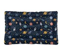 siphylline Alfombrilla de cama para mascotas, diseño de dibujos animados Speace Planet azul marino, suave, cómoda, antideslizante, para perros grandes, jumbo, medianos y pequeños, 36 x 24 pulgadas