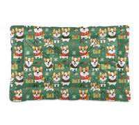 siphylline Ark Green Playful Pups - Cama de Navidad para perros y gatos, suave, cómoda, antideslizante, para perros grandes, jumbo, medianos y pequeños, 36 x 24 pulgadas