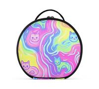 siphylline Art Purple Mystery Waves - Bolsa de maquillaje con compartimentos y asa, portátil, para mujeres, viajes, con separadores ajustables, 11 pulgadas