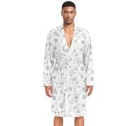 siphylline Bata de baño clásica para hombre, cuello en V, para fiesta de natación, talla M, Margarita Blanca, Large