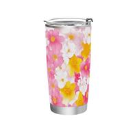 siphylline Beauty Spring Flowers Peach Blossom - Taza de acero inoxidable de 20 onzas, resistente a fugas, taza de café abatible de 20 onzas para café, vaso estético con tapa, 20 onzas