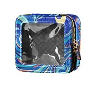 siphylline Blue Magic Star and Moon - Estuche de maquillaje transparente impermeable para viajes, organizador de maquillaje para viajes, Estrella mágica azul y luna, 1 size