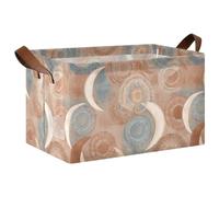 siphylline Boho Chic Moon - Cestas de almacenamiento rectangulares redondas de tela con asas, organizadores de armario y almacenamiento para organizar juguetes, libros, estantes, armario