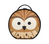 siphylline Bolsa de aseo con diseño de búho de dibujos animados, color marrón, tamaño de viaje, accesorios esenciales, bolsa de cosméticos de viaje con separadores ajustables, 11 pulgadas