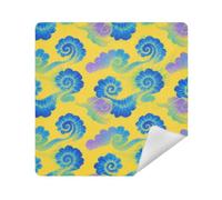 siphylline Bolsas de aseo para lentes de cámara, autoadhesivas, organizador de cosméticos, 13.8 x 13.8 pulgadas, bolsas organizadoras para mujer, Tinte irregular en amarillo azul, 21.7x21.7in