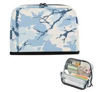 siphylline Bolsas para lápices de gran capacidad con ranura organizadora de almacenamiento para hombre, escuela secundaria, estilo Jon Klassen, diseño de camuflaje, color azul cielo