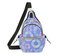 siphylline Bolso bandolera para mujer, impermeable, para viajes, citas, océano neón, Blu Ray, círculo, morado