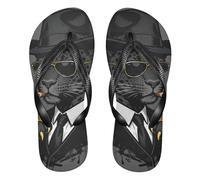 siphylline Boss - Chanclas antideslizantes de goma para mujer, diseño de leopardo, color negro, Boss Leopard Black, Large