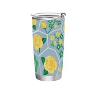 siphylline Botella de agua de acero inoxidable con tapa a prueba de fugas de 20 onzas, taza de café de viaje para el hogar, oficina o coche, vaso de café aislado a prueba de fugas de 20 onzas