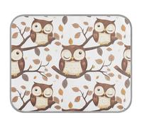 siphylline Brown Owl Catoon Cute Art - Almohadilla de enfriamiento mate de verano para perros y cachorros, tapete plegable para interiores Frio para Perros, S