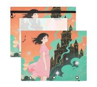 siphylline Carpeta para lápices, carpetas transparentes de bolsillo para carpetas de 3 anillos, paquete de 2 unidades, suministros escolares, belleza y misterio