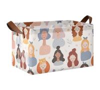 siphylline Cesta de almacenamiento resistente con ilustración de dibujos animados con asas, organizador de cubos para organizar, estantes, ropa, hogar, oficina