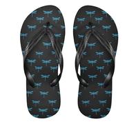 siphylline Chanclas de goma negra con libélula azul cielo para hombre, antideslizantes, para boda, para mujer, Dragonfly Sky Blue Black, XX-Large