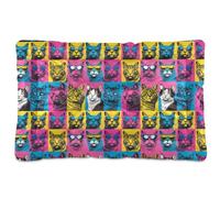 siphylline Colorido Cool Cats - Cama para perros y gatos, antideslizante, suave, cómoda, para perros grandes, jumbo, medianos y pequeños, 24 x 18 pulgadas