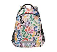 siphylline Coloridos símbolos musicales de dibujos animados personalizados mochilas para niñas con grandes bolsas de libros para escuelas secundarias escolares para ni?os de 10 a?os