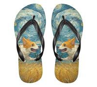 siphylline Corgis Starry Sky - Chanclas de goma para mujer, antideslizantes, para yoga, Corgis Starry Sky, XX-Large