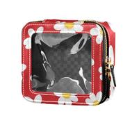 siphylline Daisy Crimson - Bolsa de maquillaje transparente impermeable para viajes, neceser de viaje, bolsa de cosméticos para viajes, color carmesí, talla única, Daisy Crimson, Talla única