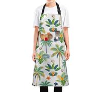 siphylline Delantal de cocina ajustable de 35 pulgadas con 2 bolsillos, resistente al agua y al aceite, delantal de jardín para palmera tropical de verano unisex
