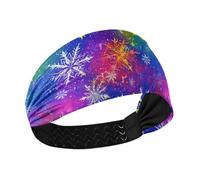 siphylline Diademas elásticas que absorben la humedad con copos de nieve de colores vivos para mujer, para deportes atléticos, fútbol, uso diario, lavado de la cara