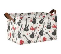 siphylline Doodle Rock - Cestas de almacenamiento de tela con asas, organizador decorativo grande para armario, organizador de ropa