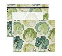 siphylline Estuche multiusos con 3 anillas para cartas, papel A4, paquete de 2 unidades, pintura artística para el hogar, repollo verde y verduras
