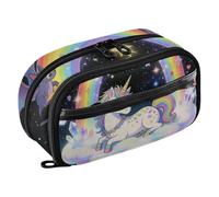 siphylline Estuche organizador de papelería resistente al desgarro con unicornios arcoíris y murciélagos para adolescentes y niñas adultas