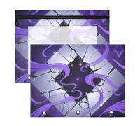 siphylline Estuche para lápices con cremallera para bolígrafos, tamaño A4, cartas, paquete de 2 unidades, suministros para estudiantes, arte abstracto, cuadrado, color morado